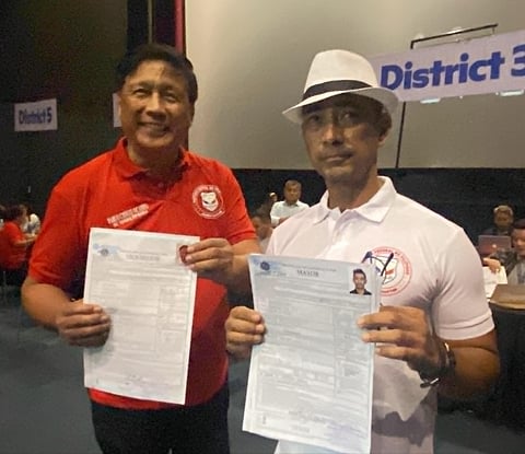 Partido Federal ng Pilipinas Manila mayoral candidate Raymond Bagatsing (Right) and vice mayoral bet Pablo Ocampo.