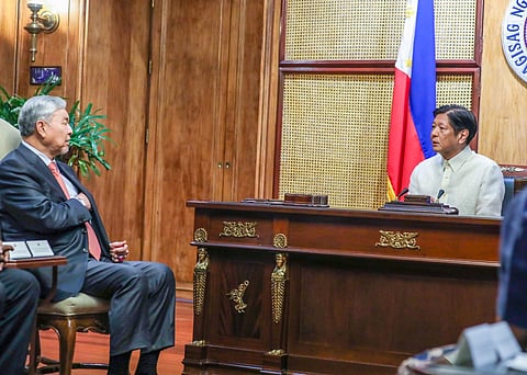 President Ferdinand Marcos Jr. welcomes Malaysian Deputy Prime Minister and Minister for Rural and Regional Development  Dr. Ahmad Zahid Bin Hamidi in Malacañan Palace