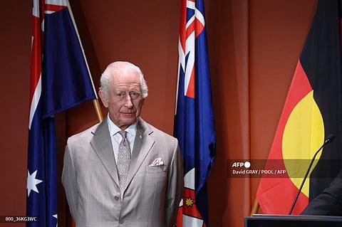 Britain's King Charles III attends a reception to celebrate the bicentenary of the Legislative Council in Sydney on October 20, 2024 during a six-day royal visit to Sydney and Canberra.
David GRAY / POOL / AFP