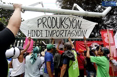 Protesters led by the Asian Peoples' Movement on Debt and Development (APMDD) marched in front of the Department of Agriculture on 21 October, 2024, as part of Asia-wide demonstrations calling on Asian governments to build sustainable, climate-resilient food systems that ensure adequate and affordable food for all, along Elliptical Road in Quezon City. The campaigners emphasized the urgent need for action as climate change intensifies, causing record-breaking typhoons, floods, and landslides that devastate agriculture, exacerbate food insecurity, and result in billions of dollars in losses