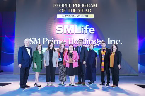 (L-R): People Management Association of the Philippines (PMAP) Executive Director Rene Gener, Pateros Technological College President Dr. Analiza Arcega, SM Development Corporation (SMDC) Senior Assistant Vice President of Human Resources (HR) Rhodora De Leon, SM Hotels and Conventions Corporation Vice President of HR Charmaine Charlotte Adonis, SM Supermalls Senior Vice President of HR Cheryll Agsaoay, SM Engineering and Design Development (SMEDD) Vice President of HR Jose Wilson Caisip, 2023 PMAP President Ma. Elizabeth Nasol, 2024 PMAP President Michael Godinez, and 2024 PMAP Vice President Lydia Lily Quintans.