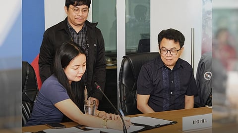 Rosmar Skin Essentials CEO Rosemarie Tan signed the MoU on 15 October 2024 accompanied by one of her IP and brand management lawyers. Intellectual Property Office of the Philippines Deputy Director General Nathaniel S. Arevalo is at her right. 