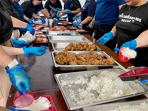 Meals are prepared by volunteers from Hilton Manila, Conrad Manila and Newport World Resorts for the community of Sta. Ana, Manila. 