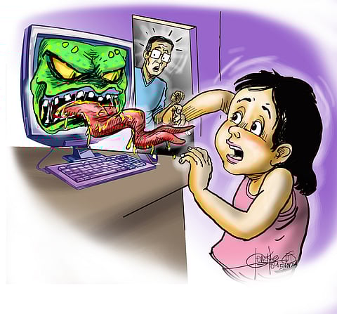 Saving children from monsters