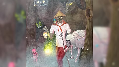 'The Whimsical Night of Juan' by Jeosh (acrylic on canvas, 24 by 24 inches, 2022).