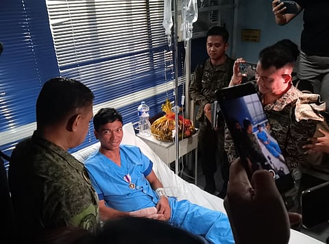 Seaman First Class Underwater Operator Jeffrey Facundo lost his thumb when the China Coast Guard (CCG) “intentionally” rammed the Philippine rubber boats en route to the BRP Sierra Madre in Ayungin Shoal for a rotational and resupply (RORE) mission. (File photo by Lade Kabagani)