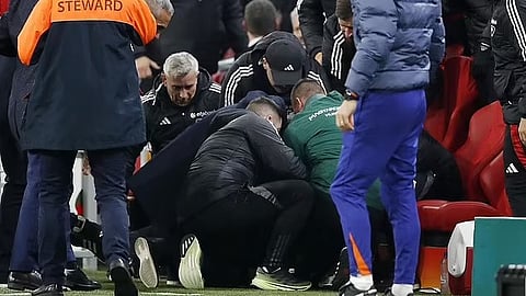 Medical staff rushed to the aid of Hungary coach Adam Szalai in Amsterdam on Saturday night.