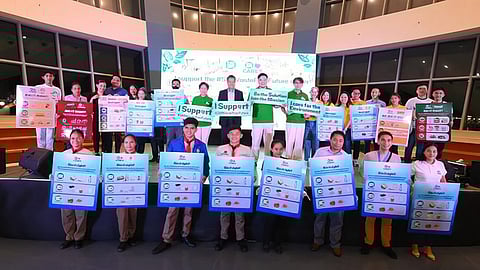 SM Group and Department of Environment and Natural Resources (DENR) officials, along with mall tenants and students, join forces for a waste-free future and promote responsible waste management.