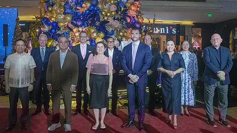 Newport World Resorts brought the holiday magic to life with a tree lighting ceremony led by (foreground, from left) Newport World Resorts president and CEO Nilo Thaddeus Rodriguez, Pasay City Mayor Hon. Imelda ‘Emi’ Calixto-Rubiano, Pasay City Representative Hon. Congressman Antonino Calixto, and Newport World Resorts chief operating officer Lance Gautreaux. Joining them are (background, from left) Multi-Property vice president for the Philippines and Marriott Hotel Manila general manager Bruce Winton, Hilton Manila general manager John Lucas, Holiday Inn Express Manila - Newport City general manager Elpidio Beloso Jr., Hotel Okura Manila general manager Jan Marshall, Sheraton Manila Hotel general manager Anna Vergara, Newport Mansion resident manager Cynnia Chi, and Megaworld Lifestyle Malls first vice president and head Graham Coates. 
