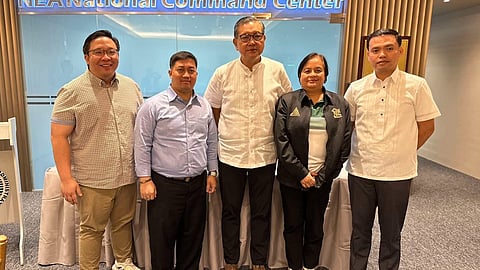 From left: NEA project supervisor for PALECO Atty. Ivan Darwin G. Zamora; PALECO general manager Rez L. Contrivida; NEA Administrator Antonio Mariano Almeda; PALECO board chairperson Maylene D. Ballares; DPI president Eric Omamalin. 