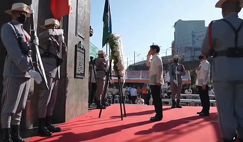 (File Photo) President Ferdinand Marcos Jr. leads the commemoration of the Birth Anniversary of Andres Bonifacio at the Bonifacio monument in Caloocan City.