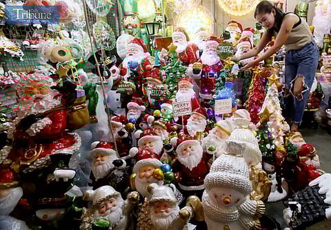 Filipinos flock to the Dapitan Christmas Market in Quezon City on Saturday, 30 November 2024, to shop for affordable and high-quality Christmas decorations as December begins.
