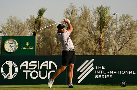 Peter Uihlein takes a share of the lead at the start of the PIF Saudi International at Riyadh Golf Club on Thursday.