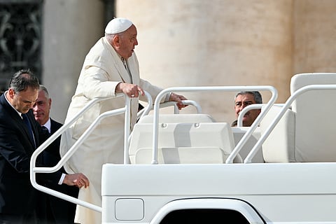 Pope Francis is thrilled to receive his electric popemobile from German automaker Mercedes-Benz.
