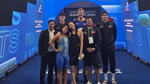 The Philippine national swimming team beams with pride after two national marks were broken in the World Swimming Championships in Budapest, Hungary.