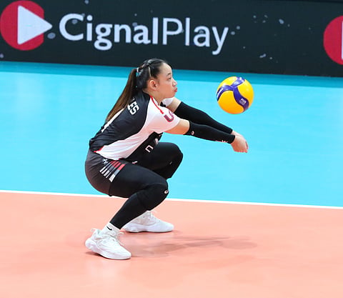 Cess Robles puts on an all-around performance to power Chery Tiggo to a 30-28, 2-25, 19-25, 25-16, 15-8 win over Galeries Tower on Saturday in their PVL All-Filipino Conference game at the Philsports Arena.