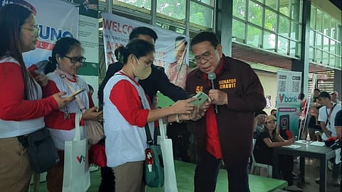 Senatorial aspirant Luis "Manong Chavit" Singson attends the payout event in San Pedro on Saturday