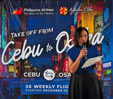 Ms. Anne Tiongco, PAL VP of Corporate Affairs, during the re-launch of PAL's popular direct flights from Cebu to Osaka, held on 22 December 2024 at Mactan-Cebu International Airport.