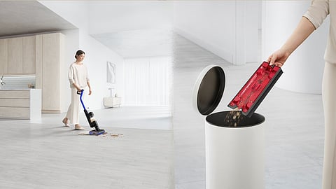 This is Dyson’s ‘first dedicated wet floor cleaner’ and is designed to tackle ‘spills, debris and tough stains on hard floors.’