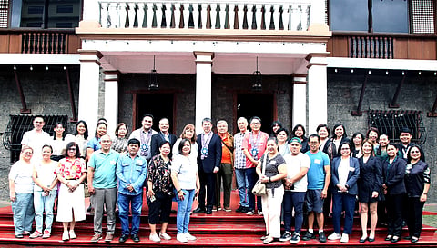Attendees of the Trade Education and Advocacy Campaign for the Marikina footwear industry with guest of honors, Senator Koko Pimentel (standing 9th from left, upper layer of the stairs) and IPOPHL director general Atty. Rowel Barba (12th), gathered in Marikina City to promote and support the shoemakers in the shoe capital of the country by tapping global markets.