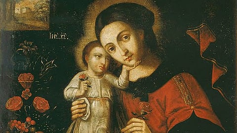 The Mother of God the Unfading Flower. Oil on canvas.