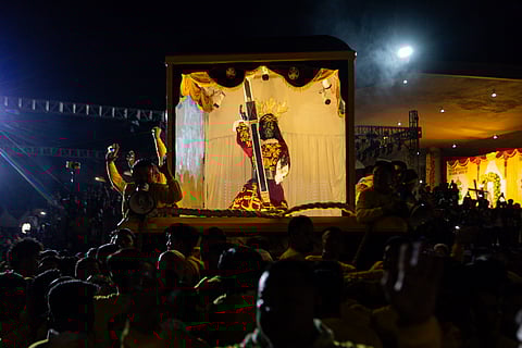 SACRIFICE: Devotees brave traffic and crowds every 9 January to follow the Black Nazarene.