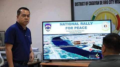 Engineer Nonito Oclarit head of RTA present Traffic rerouting plan during INC Peace Rally.