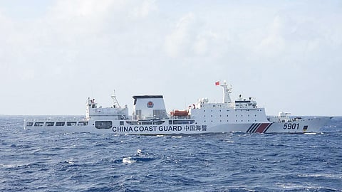 THIS handout photo, taken on Saturday, and released on Sunday by the Philippine Coast Guard, shows a Chinese Coast Guard ship sailing approximately 60 nautical miles (111 kilometers, 69 miles) west of Luzon, the main Philippine island.