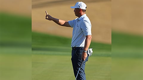 Rico Hoey is on track for his first PGA Tour title after sharing the halfway lead with Charley Hoffman in the American Express tournament at La Quinta Golf and Country Club.