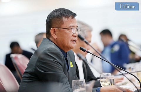 Former Customs Commissioner Nicanor Faeldon faces questioning at the House of Representatives on Tuesday, 21 January 2025, during a Quadcomm hearing regarding a P6.4-billion shabu shipment from China in 2017.