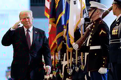 Trump’s troops The 47th and current United States President Donald Trump, seen here reviewing the troops during his inauguration ceremony in the Emancipation Hall of the US Capitol in Washington, DC, on 21 January, repealed a provision allowing transgender troops to serve in the military on his first day in office. 