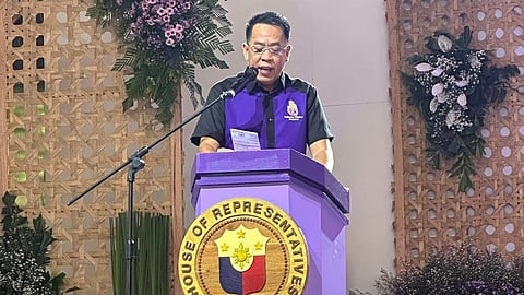 Congressman Bambi Emano delivering his annual congressional report at the Dome Complex in Tagoloan, Misamis Oriental.