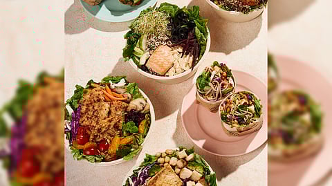 Cauli-fornia Dreamin’ salad, The Refresher salad and Yam Thai wrap.