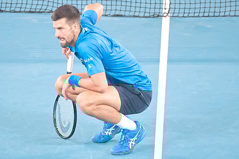 Novak Djokovic suffers a leg injury in the semifinals that stopped him from winning another men’s singles title in the Australian Open.     