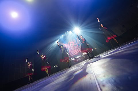 Members of the ‘retro horror’ themed idol group Mona, Miu, Rinka, Hisui and Moka.