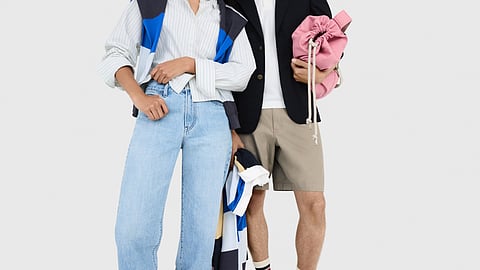 Women’s oxford shirts in classic white, blue and striped patterns, and rugger polo shirts.