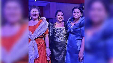 Niña Romualdez, First Lady Liza Marcos and Carissa Oledan Coscolluela.