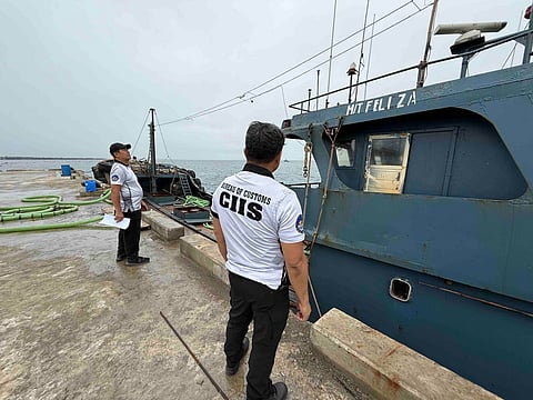 The seized motor tanker M/T Feliza loaded with an estimated 200,000 liters of unmarked diesel, was being investigated by personnel of Customs Intelligence and Investigation Service-Manila International Container Port in San Juan, Batangas on Tuesday.