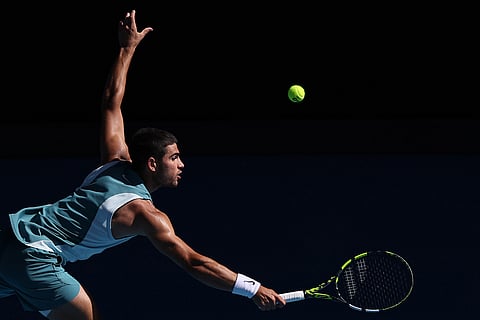 CARLOS Alcaraz flirts with disaster before booking a 7-6 (7-3), 3-6, 6-1 win over Botic van de Zandschulp in the Rotterdam Open.