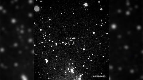 This handout picture provided by NASA on 31 January 2025 shows asteroid 2024 YR4 as observed by the Magdalena Ridge 2.4m telescope at the New Mexico Institute of Technology on 27 January 2025. A colossal explosion in the sky, unleashing energy thousands of times greater than the Hiroshima bomb. A blinding flash that momentarily outshines the Sun. A shockwave powerful enough to flatten everything for miles. There's a small but real chance this apocalyptic scenario could unfold in eight years -- if a newly detected asteroid, nearly the size of a football field, collides with Earth. While there's no immediate cause for alarm, scientists are watching closely.