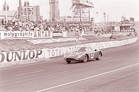 Masten Gregory and Jochen Rindt ride to victory on 20 June 1965 in Le Mans during the 33rd edition of the 24 hours of Le Mans endurance car race.