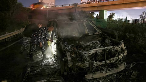 UN calls for urgent probe after vehicle torched in Beirut unrest