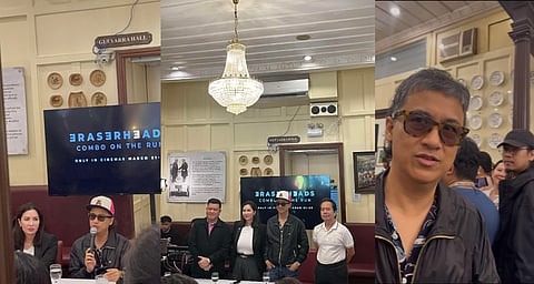 Warner Bros Phl Head of Distribution Rico Gonzales, Award-winning director Diane Ventura, Eraserheads frontman Ely Buendia, and Producer Francis Lumen attended the press conference