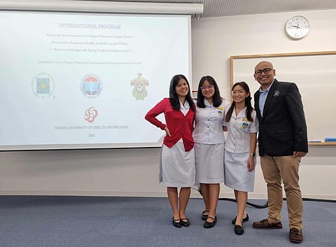 Leila Marie Burgos (fourth year SLP), Angelica Phoebe Rane Mendinueto (fourth year SPS), Theodore Franxynne Limson (fourth Year PT) and Mark Angel Serra (academic staff).