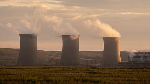 A general view of the Grootvlei Power Station, a coal-fired power plant operated by Eskom, located in Grootvlei, Mpumalanga, taken on 18 December 2022.
