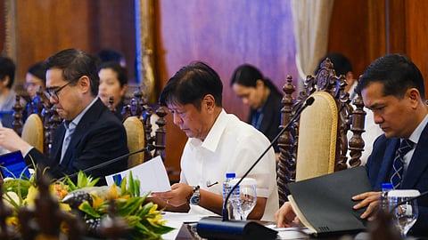 PRESIDENT Ferdinand Marcos Jr. presides over a sectoral meeting on the executive version of the National Water Resources Bill at the State Dining Room of Malacañang Palace in Manila on Tuesday,
