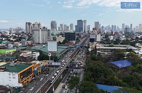 Moderate traffic is seen along EDSA southbound in Cubao, Quezon City, on Thursday, 27 February.