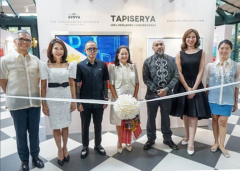 Salcedo Auctions chairman and chief specialist Richie Lerma, Department of Tourism Secretary Christina Frasco, Lynyrd Paras, First Lady Liza Araneta-Marcos, Joel Geolamen, Department of Justice Undersecretary Margarita Gutierrez and Salcedo Auctions CFO Karen Lerma.