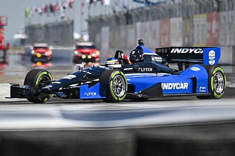 Indycar drives before the NTT INDYCAR Firestone Grand Prix of St. Petersburg on 2 March 2025 in St Petersburg, Florida.