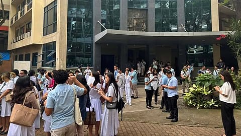 STUDENTS from Ateneo de Davao University and Holy Cross of Davao College were advised to go out the school premises during  the earthquake due to possible aftershocks. 